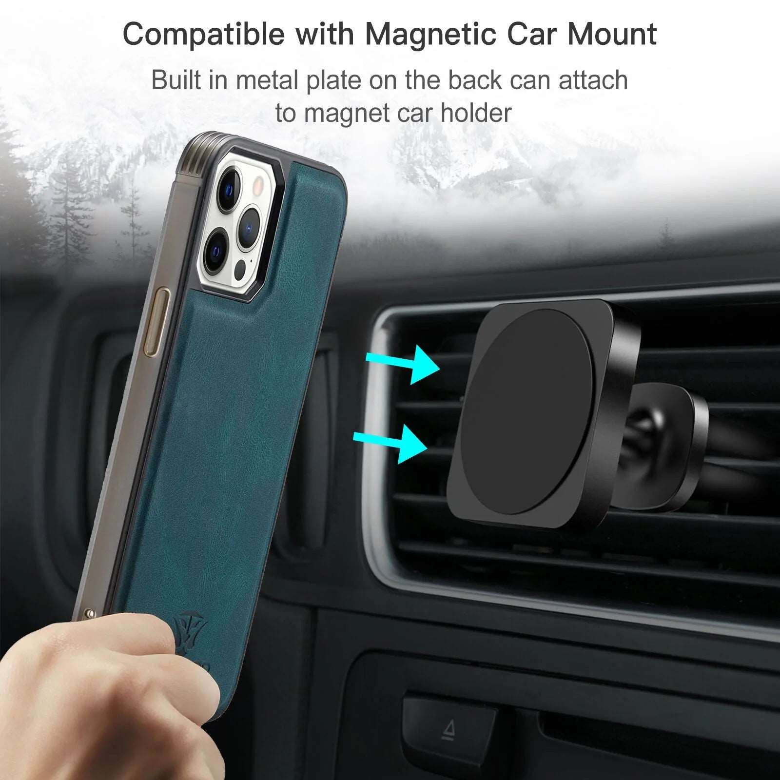 Magnetic Safe Leather Case For iPhone