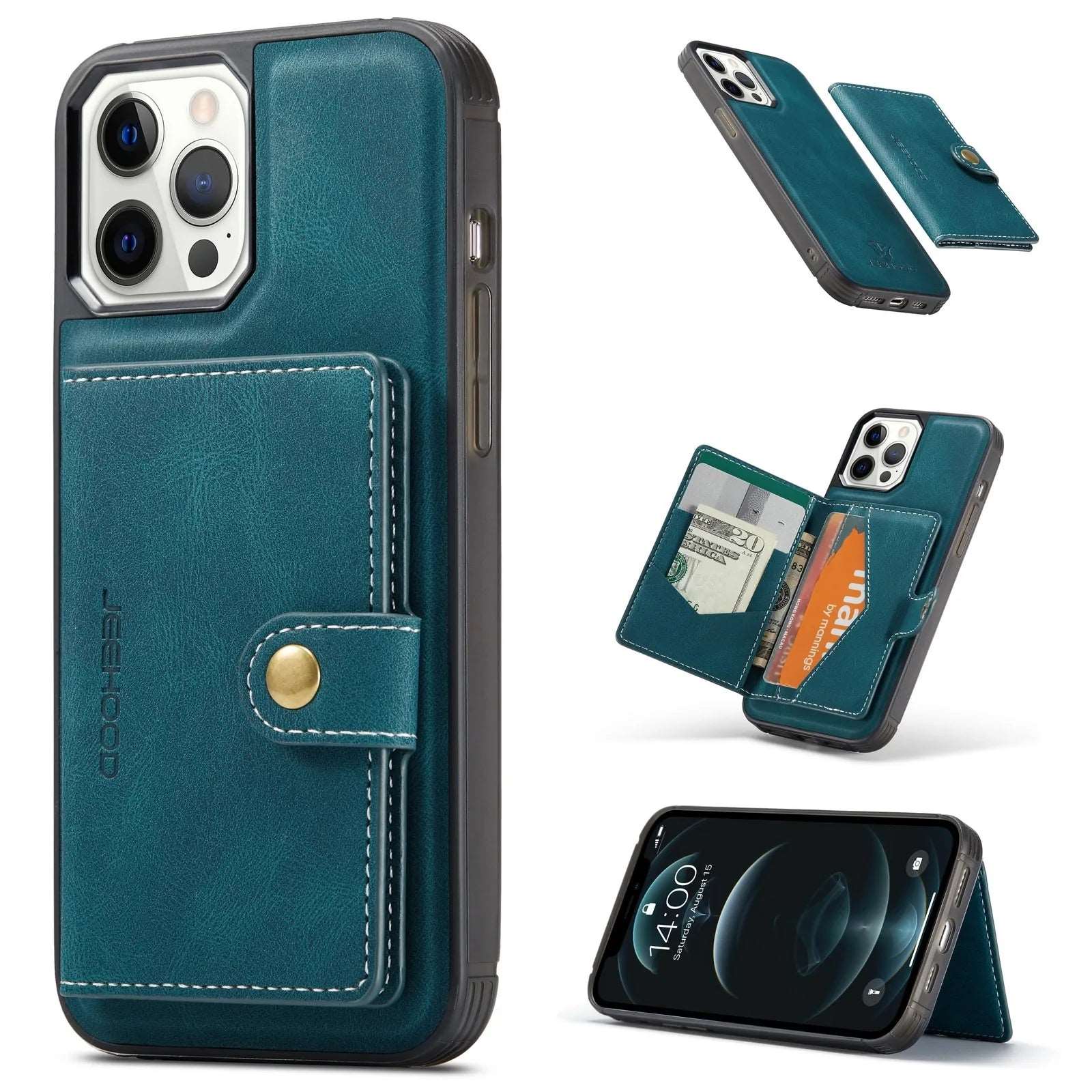 Magnetic Safe Leather Case For iPhone