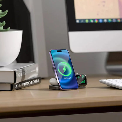 3 in 1 Tiny Foldable Wireless Charger Stand