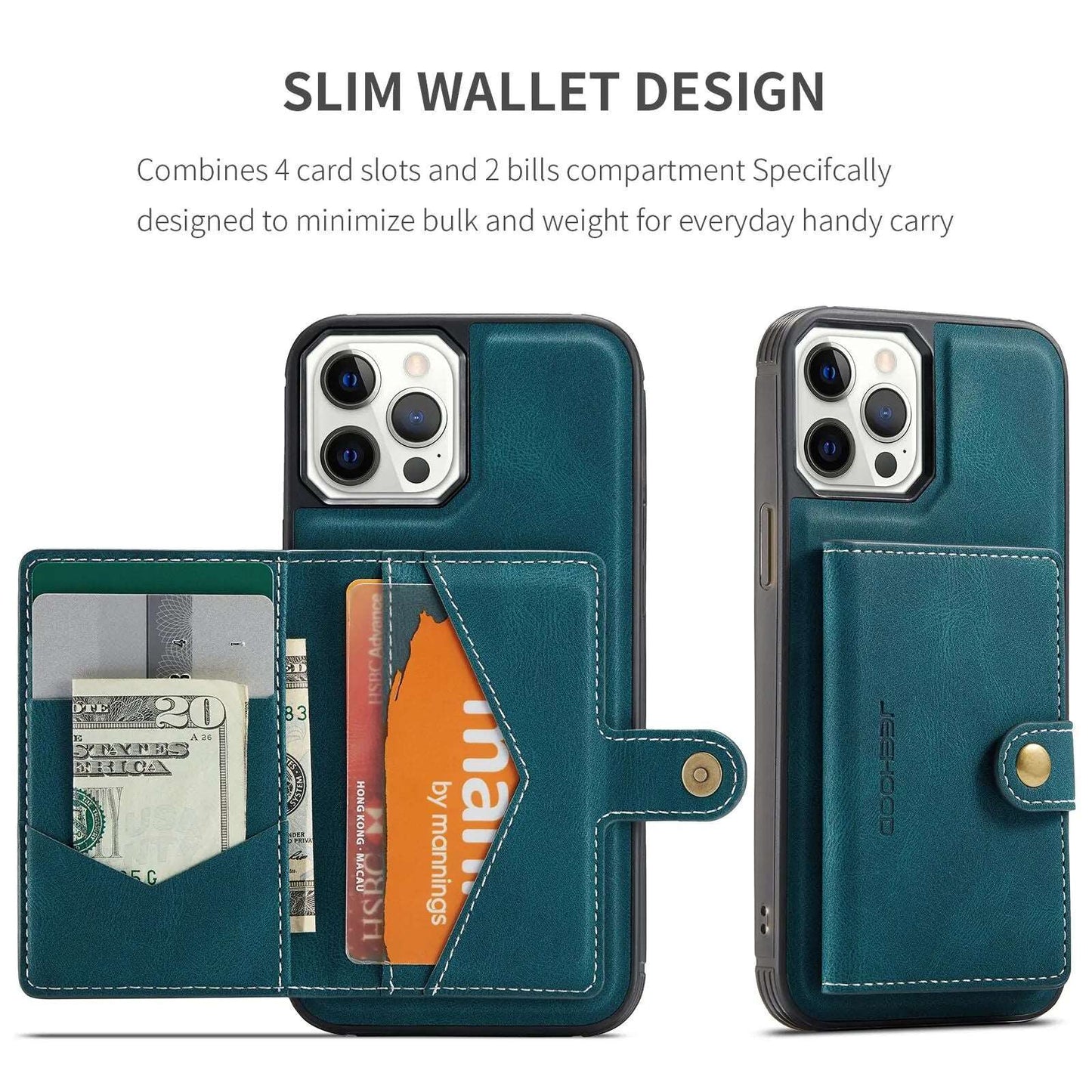 Magnetic Safe Leather Case For iPhone